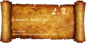 Lendel Noémi névjegykártya